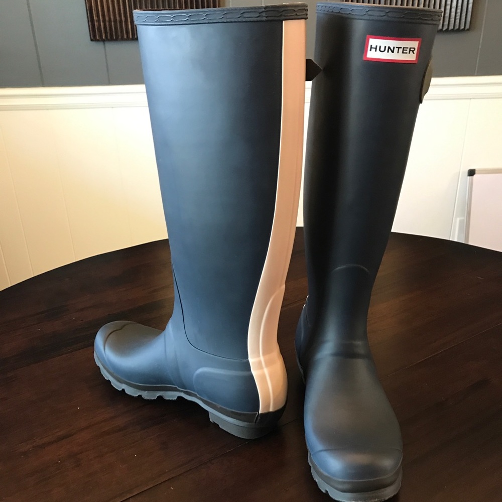 Hunter Tall Navy Rain Boots